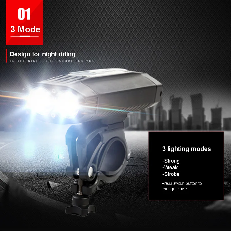 Flash Deal Bike Front Light USB Rechargeable 3 Mode High Power LED Head Lamp Handlebar Lighting Lantern Bicycle Cycling Flashlight FL2471 5