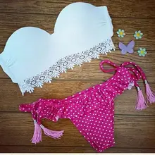 Летние раздельный купальник Женские двухсекционные без бретелек купальник сексуальные комплект бикини для женщин