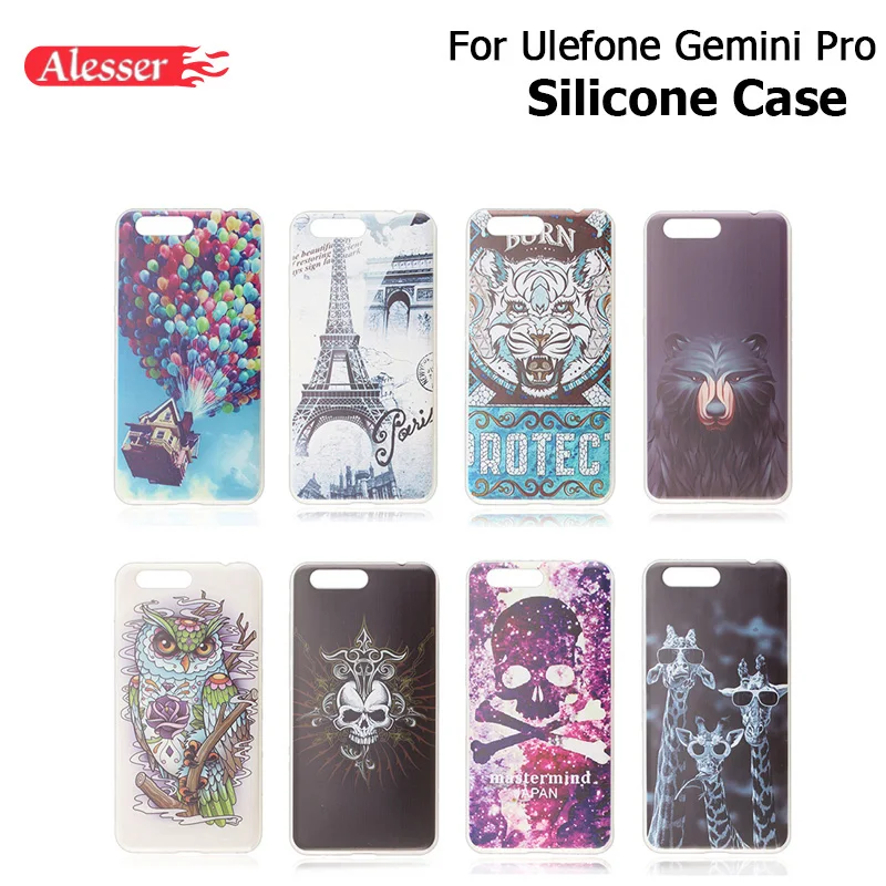 

Alesser For Ulefone Gemini T1 Silicone Case Soft Cover With Colorful Drawings Printed Protective Case For Ulefone Gemini ProT1