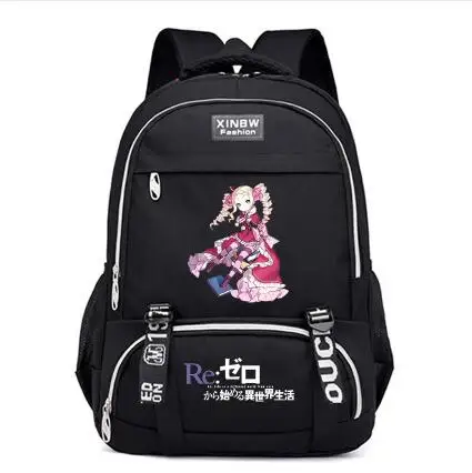 

TV Animation Re:Life in a different world from zero Unisex Large Capacity Backpack For Girl & Boys Multi-function Lighten Bags