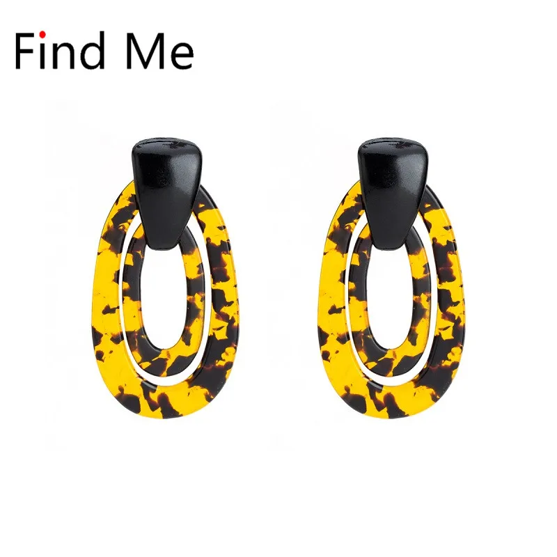 

Find Me 2019 new Fashion Multilayer acrylic Drop Earrings For Women Jewelry Brand color circular resin Dangle Earrings wholesale