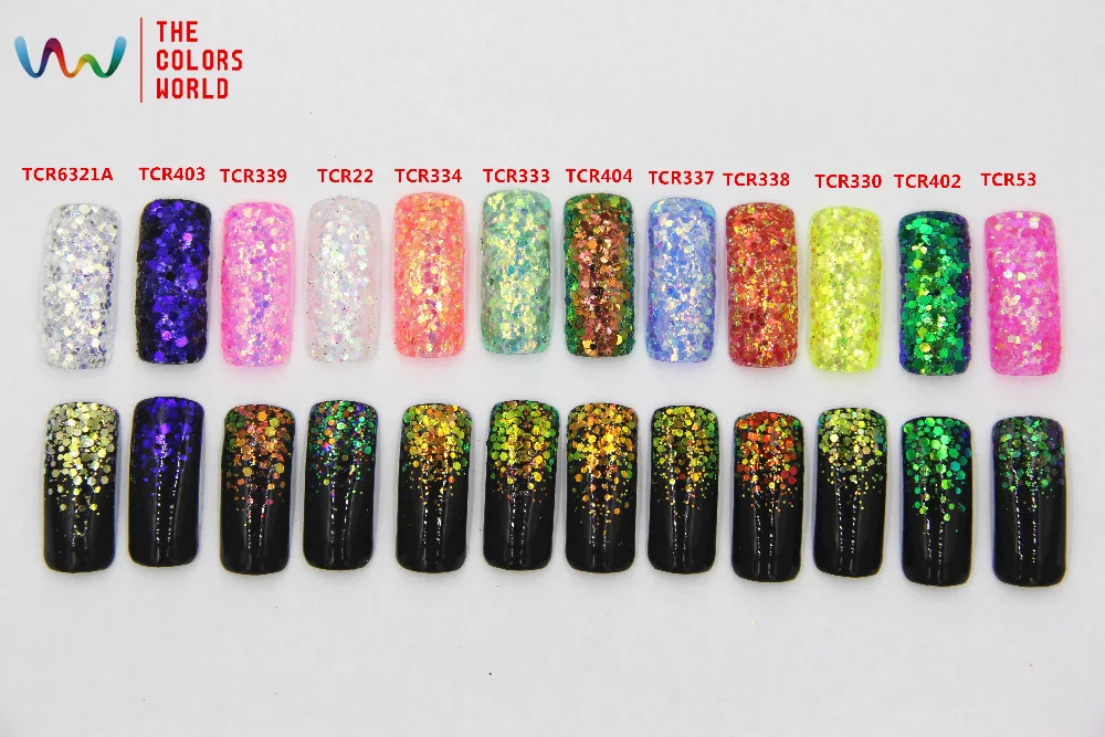 

TCT-009 American Fantasy Iridescent Rainbow Color Hexagon Shape Mix Size glitter for nail Art or other DIY decoration