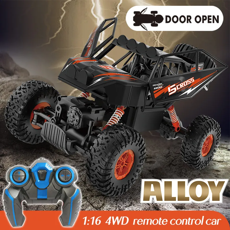 

1:16 Rc car 4WD alloy Four-wheel Drive Electric Open Door Climbing Car 2.4G Remote Control off-road Racing Vehicle Toys for boys
