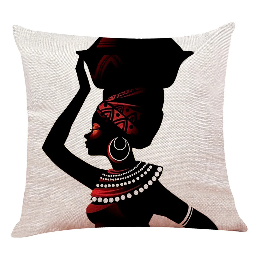 Африканская Женская стильная набивная Подушка домашний декор наволочка Африканский женский чехол для подушки наволочки для спальни - Цвет: F
