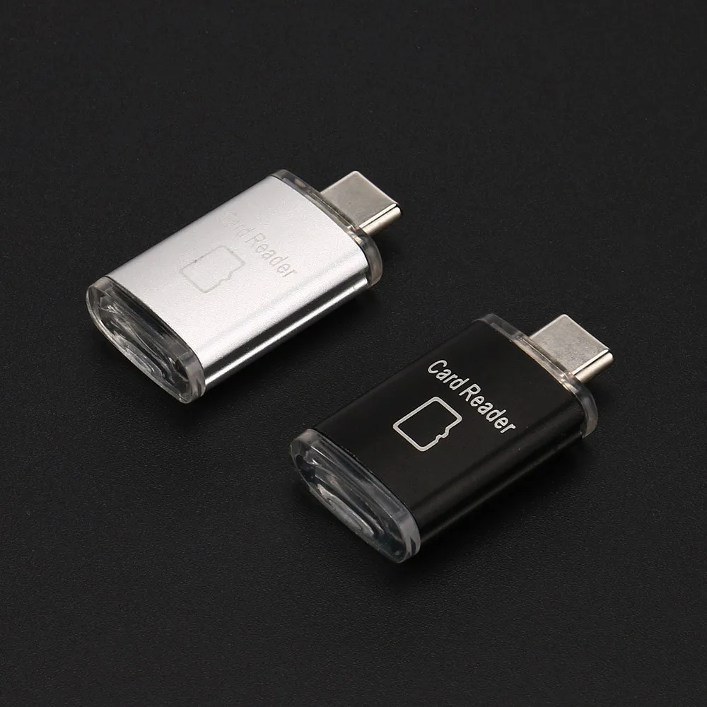 Мобильный считыватель карт C Тип USB 3,1 smart card reader Функция Поддержка TF/SD карты мини черный для мобильного телефона совместимый свет