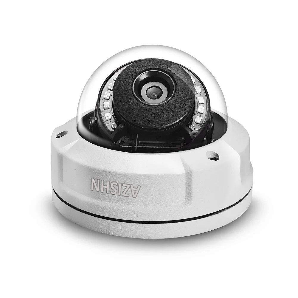 

AZISHN H.265 2MP 4MP DC12V/PoE 48V Dome IP Camera 12pcs array IR leds Metal Case vandalproof IP66 waterproof CCTV Camera ONVIF