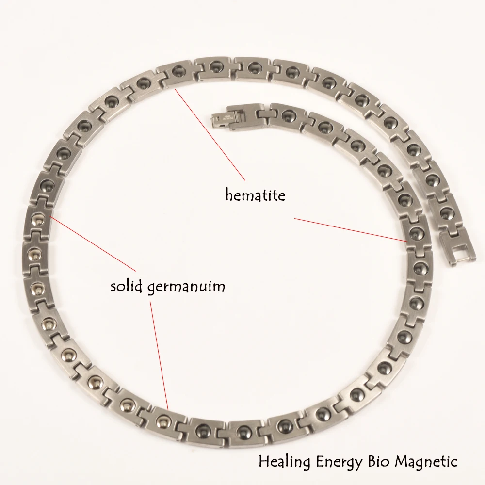 Wollet ювелирные изделия Германий гематит Био Магнит 316L нержавеющая сталь магнитное ожерелье браслет для женщин мужчин черный цвет набор