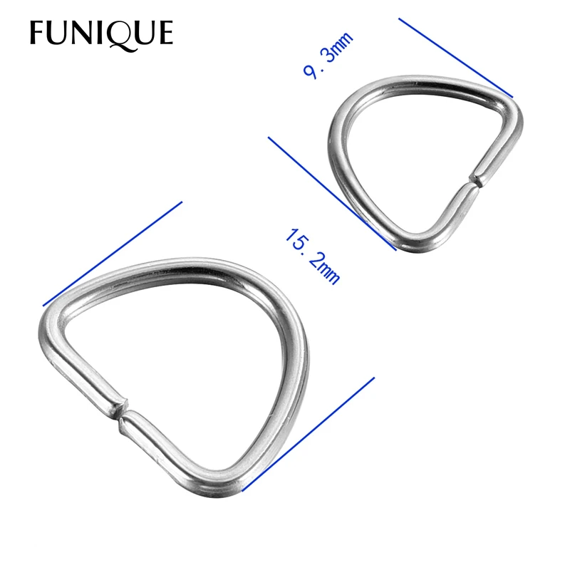 

FUNIQUE 100PCs High Quality Stainless Steel Geometry D Jump Ring Snap Hook Lobster Clasps Clips DIY Jewelry Findings