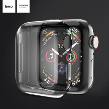

HOCO Ultra-thin TPU Screen Protector Case Cover Shell for Apple Watch 5 Full Clear Soft Shell for IWatch Series 4 case 40mm 44mm