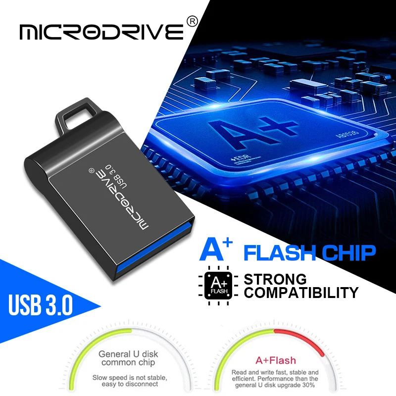 Металлический usb флеш-накопитель USB 3,0, мини-накопитель 128 ГБ, 64 ГБ, 32 ГБ, 16 ГБ, флеш-накопитель, флеш-накопитель, Usb U диск с брелоком