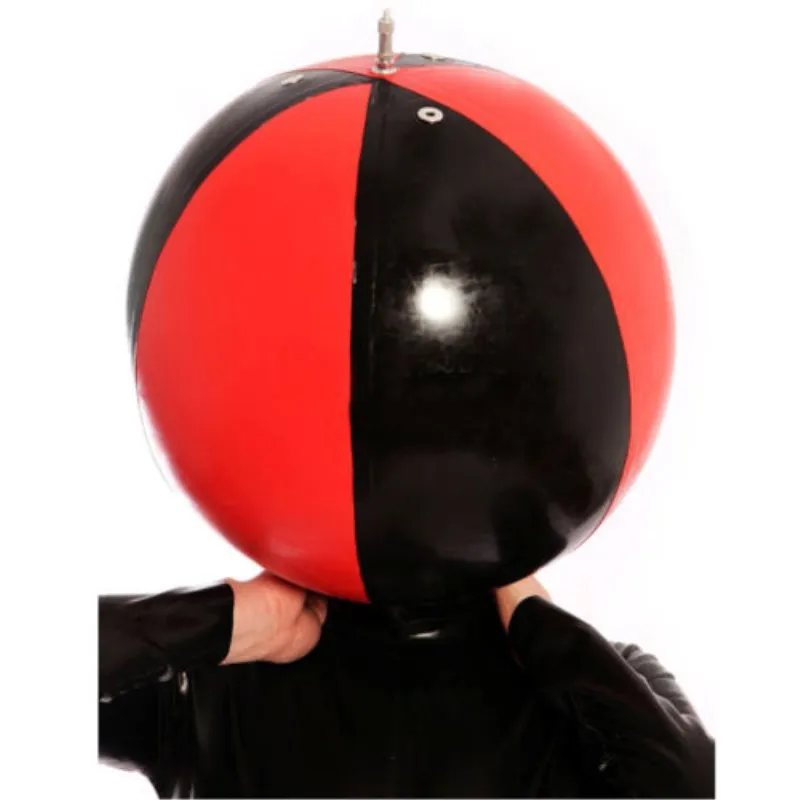 

2019 Latex Natural Rubber Mask Hood Double layer Wetlook Black Red Unisex Latex Customize XXS-XXL
