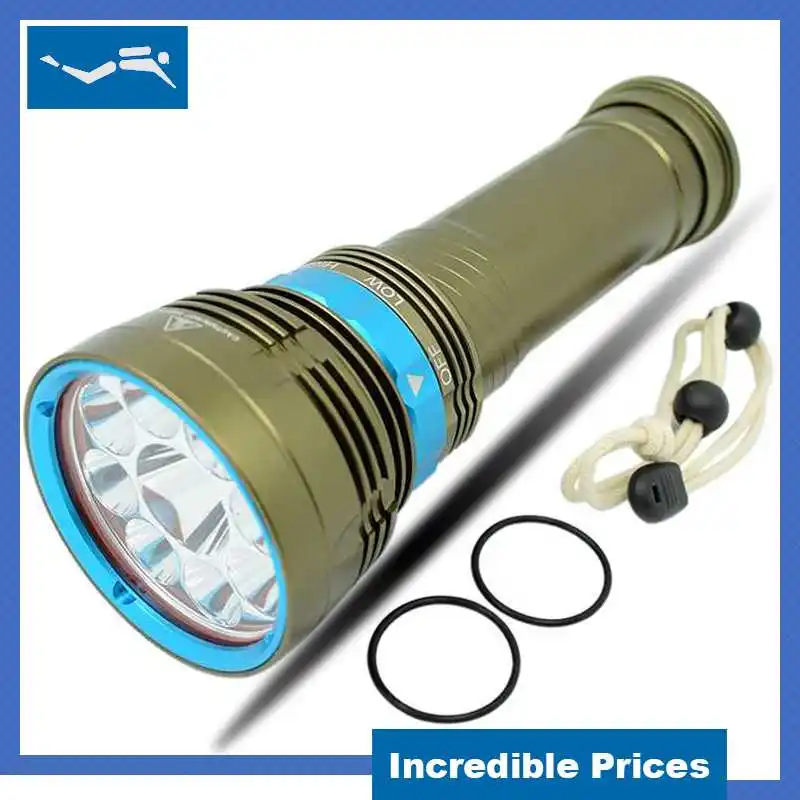 

Ultra Bright Powerful Diving Flashlight 9x L2 LED Dive Torch Light 18000lm 3 Modes Underwater Waterproof Scuba Flashlights