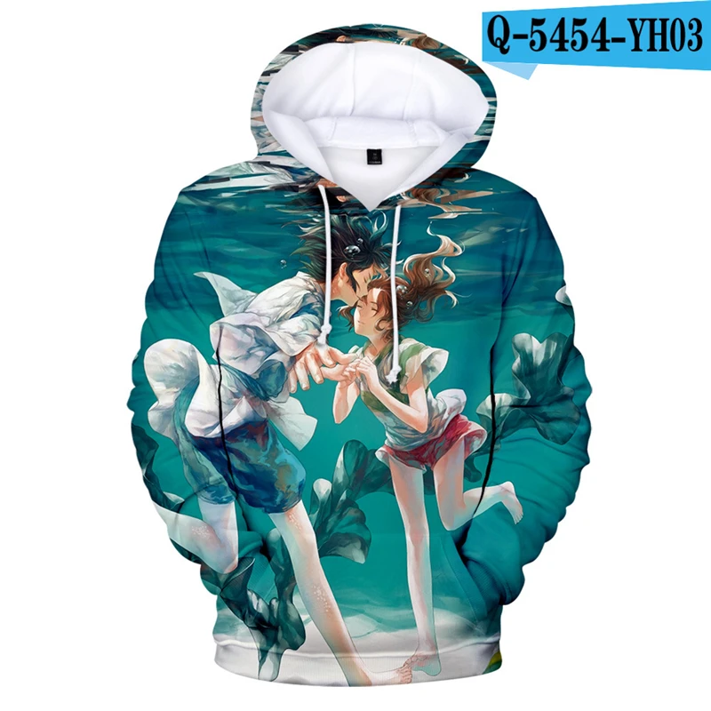 

3D Hoodies Spirited Away Japanese Cartoon Film Cute Sweatshirts Long Sleeve Printed Hoodies Men Oversized Anime Hoodie Harajuku