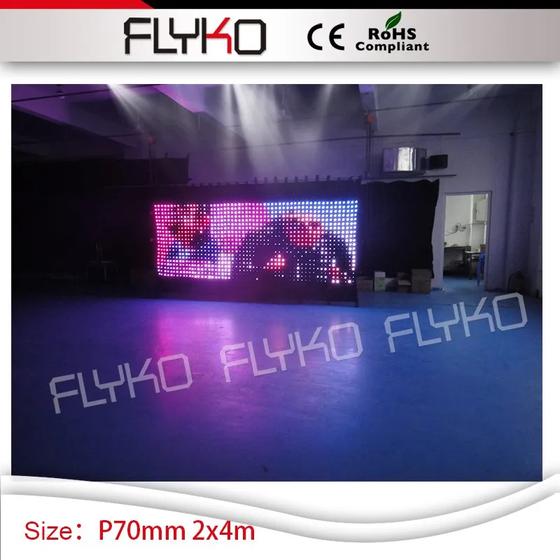 

2m high x 4m width hot size led screen video text display P7cm best resolution led curtain spacing