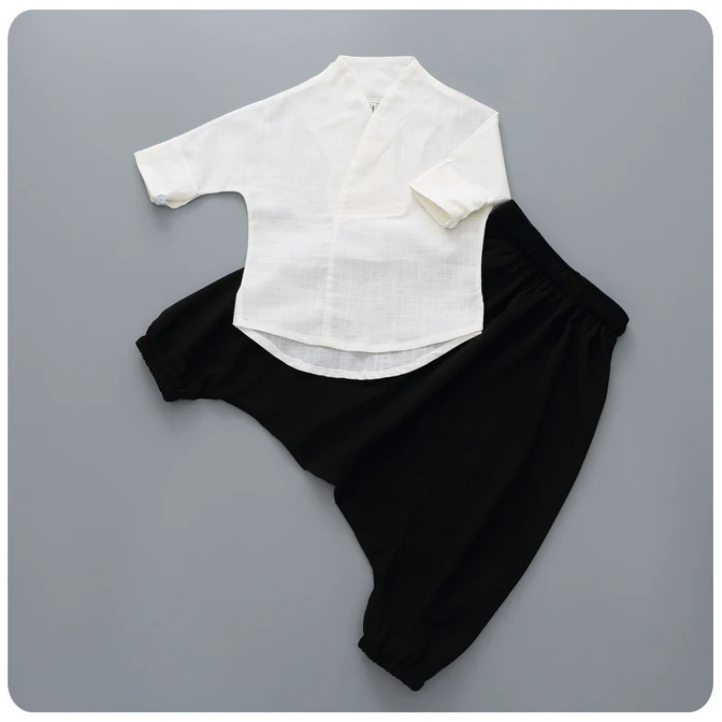 

2018 New Boys Clothing Set Summer Baby Linen Pants+Shirt 3-7 Year Children Kid Clothes Suits New Fashion Casual Costume