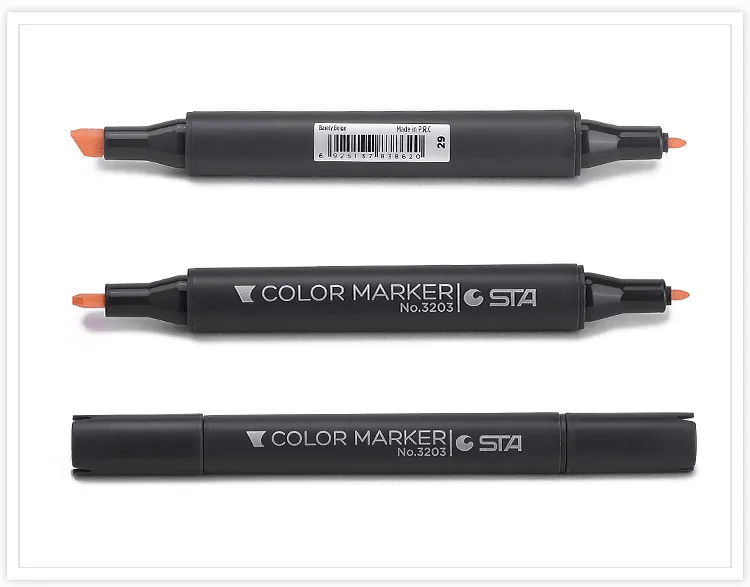 STA 12 цветов Профессиональный артист эскиз Маркеры Ручка, двойная головка кожи художественный маркер ручка для школы Студенческие принадлежности