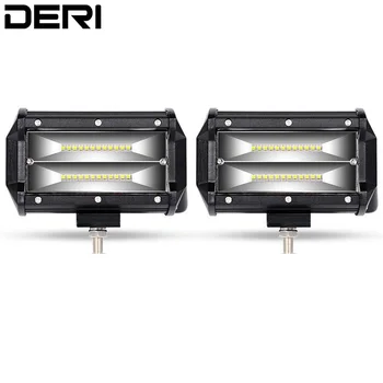 

2pcs Offroad 72W 5 Inch LED Work Light Bar Wide Flood 12V 24V Led Light Bar For Pickup Lada Truck ATV Headlight with Wire Kit
