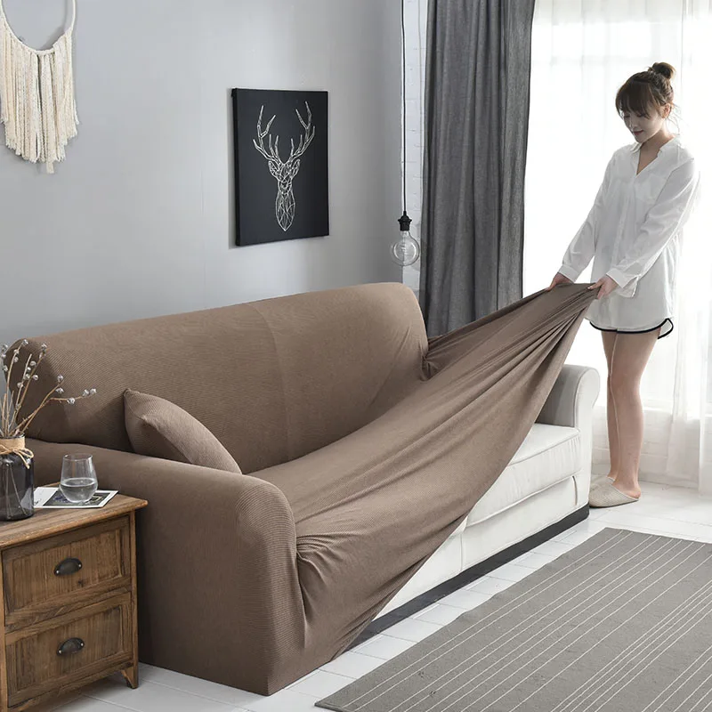 Corduroy Sofa Cover Thick Stripe Universal Couch Cover Slipresistant