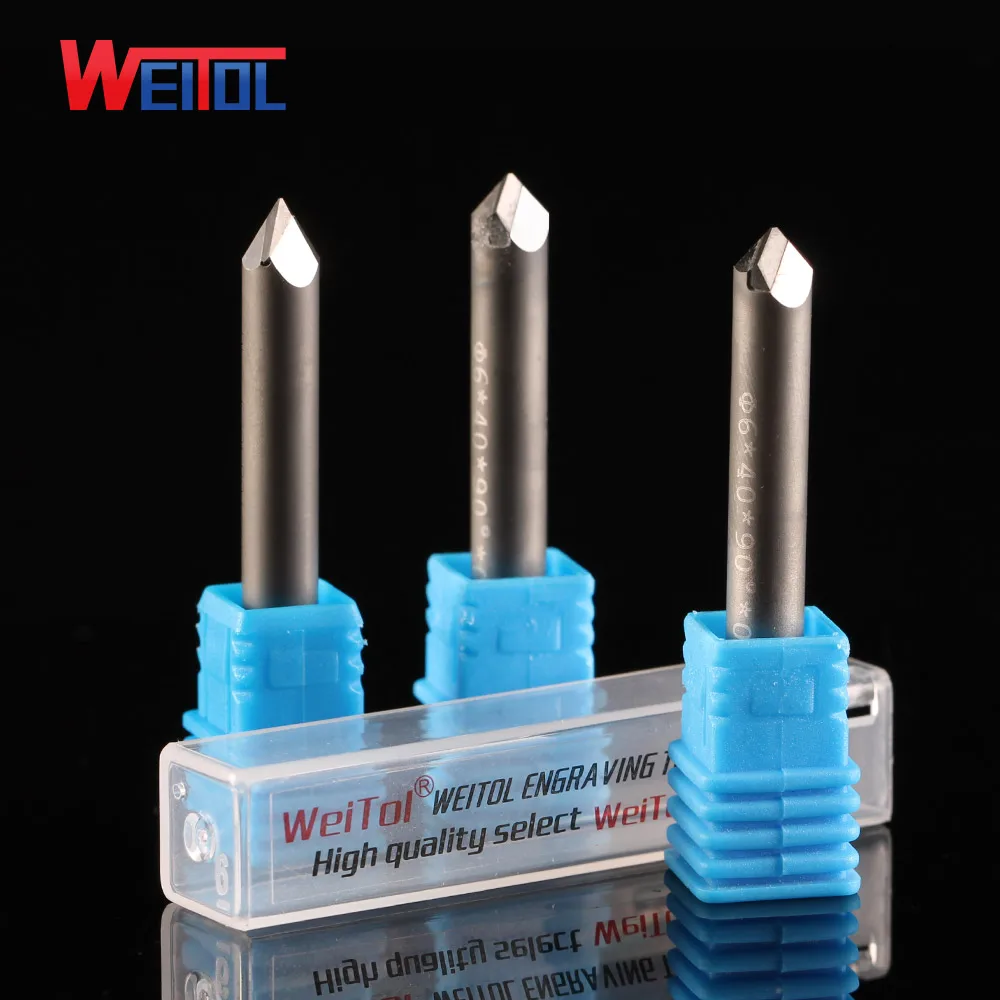 Weitol free shipping 1pc 6mm Diamond Multiple Engraving Bits PCD CNC