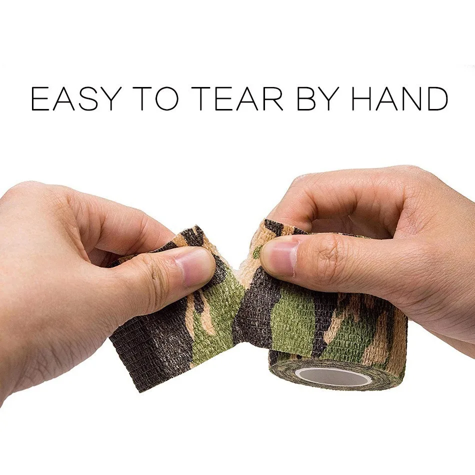 Camping Hiking Self Adhesive Camouflage Elastic Tape Camo Wrap Outdoor Tools Military Tactical EDC Survival Bandage 5*450cm 6