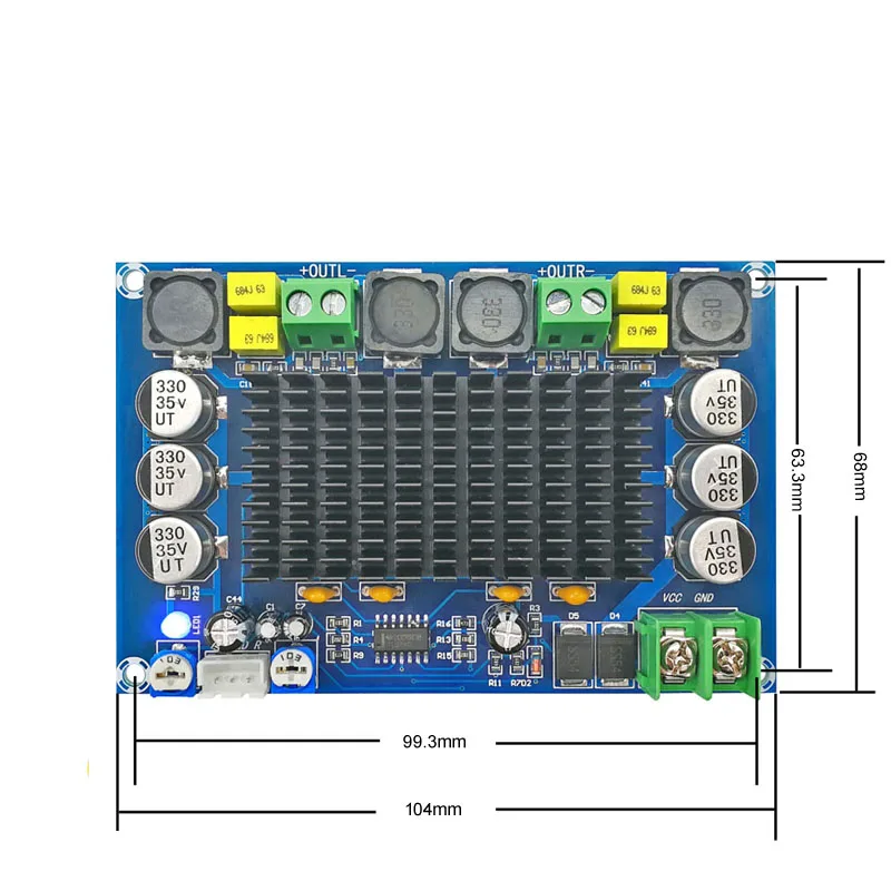 XH-M569 TPA3116D2 Два чипа двухканальный предусилитель 150 Вт x 2 высокой мощности Цифровой усилитель доска C3-004