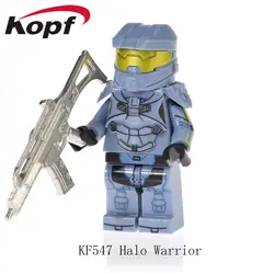 Одиночная продажа KF547 Halo Spartan Solider Серия Модель воин с настоящим металлическим оружием строительные блоки для детей игрушки подарок KF6043