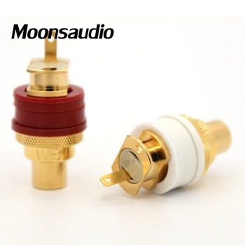 

2pcs Moonsaudio WBT-0201 classsic RCA Socket Phono Chassis Panel female Sockets