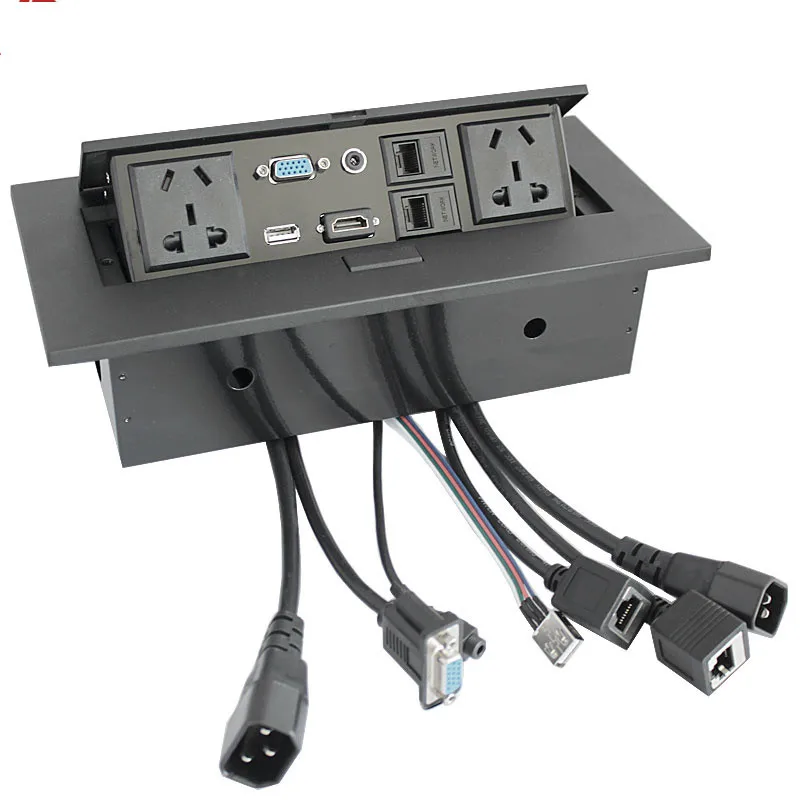 New LB-0416 Pneumatic Bounce Type Multifunctional hidden Desktop Socket with HD USB Connected Universal 3 hole Special Wholesale