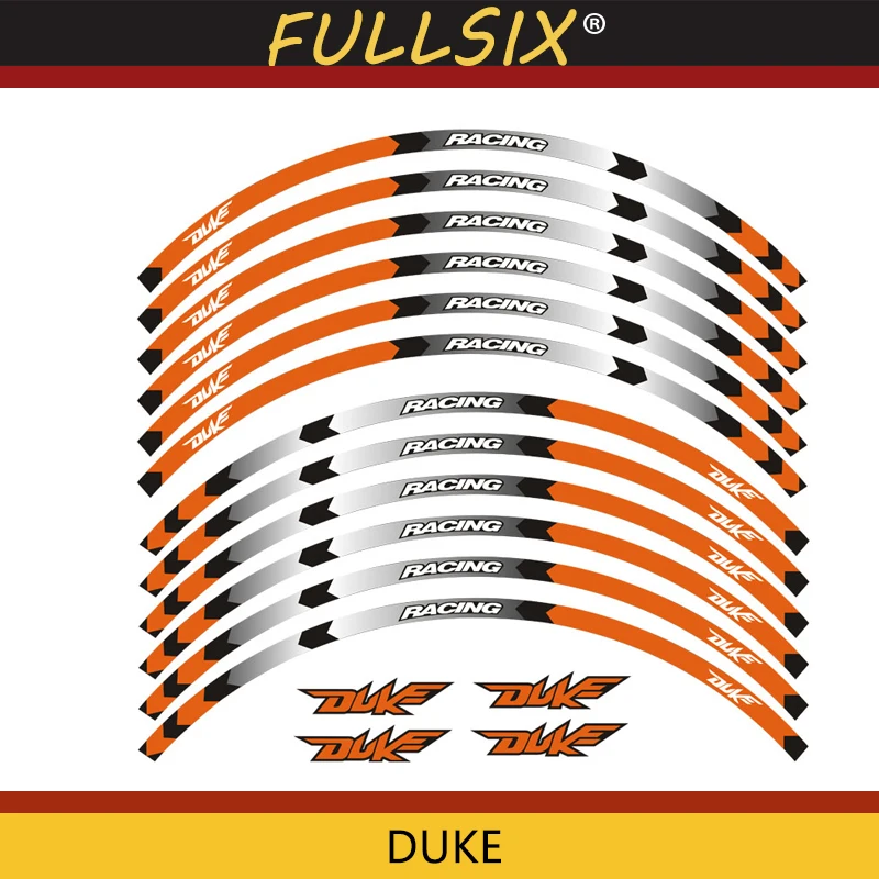 

Motorcycle front and rear wheels Edge Outer Rim Sticker Reflective Stripe Wheel Decals For KTM DUKE