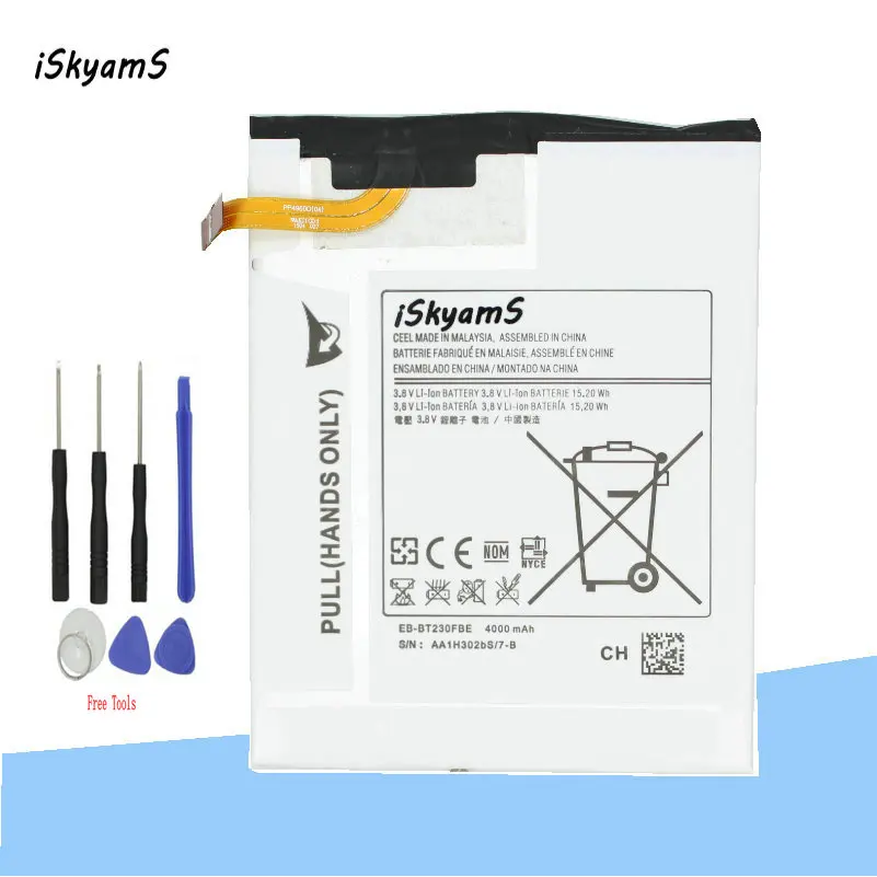 

1x 4000mAh EB-BT230FBE Battery For SamSung Galaxy Tab Tablet 4 7.0 7.0" Nook T230 T231 T235 SM-T230 SM-T231 SM-T235 +Tool