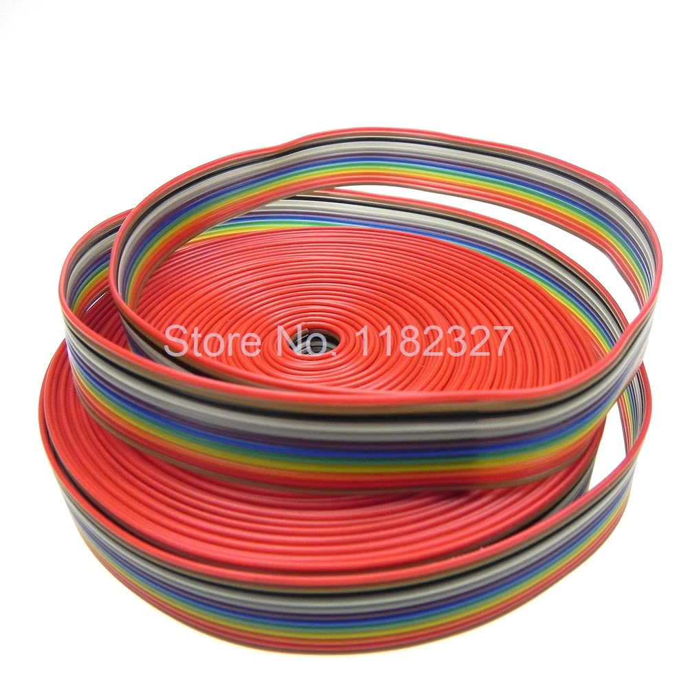 

(5 meters/lot) Lint kabel 12 WAY Vlakke Kleur Rainbow Ribbon Cable draad Regenboog lint kabel 1.27 MM pitch