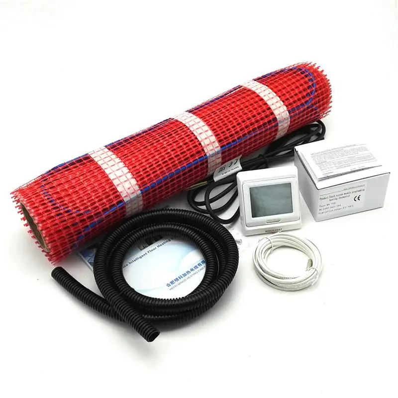 

230V 0.5M Wide Electric Underfloor Heating System Under Tile Heating Mat Kits 0.5 1.5 2.5 3.5 4.5 Square Meters + M9 Thermostat