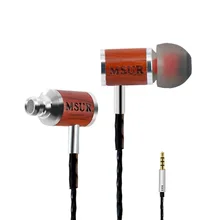 Original Brand MSUR C210 In-Ear Earphone Wood Earphone Bass HIFI Fever DIY Wooded Earphone With Mic Universal Retro Earphone