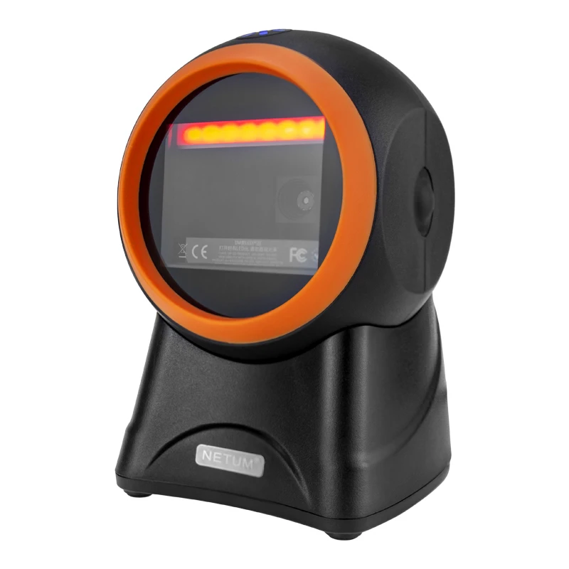 

NT-2050 2D / QR Omnidirectional Barcode Scanner pdf417 AND NT-2030 1D Flatbed Desktop Bar code Reader for Store NETUM