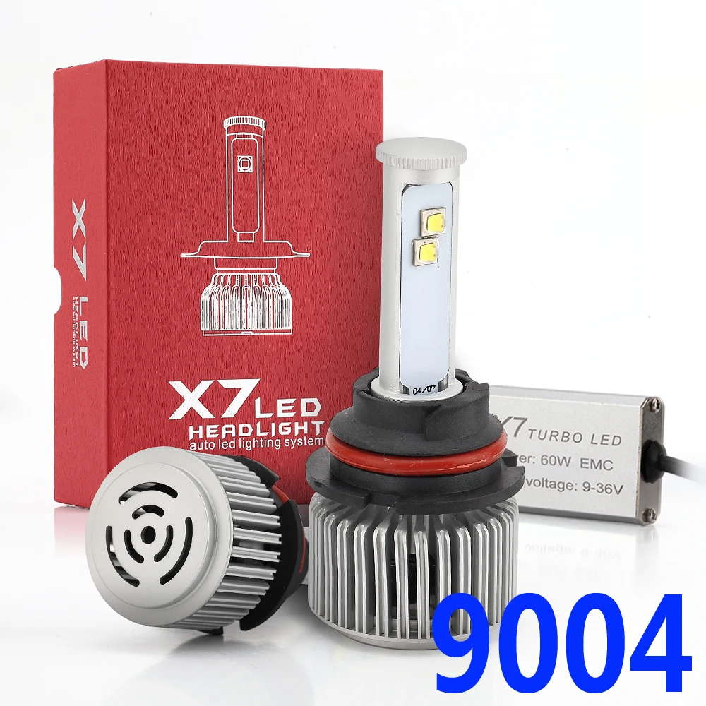 9004 LED Headlight Car Light Bulb White 6000K 12V 120W 9600Lm 8 LEDs