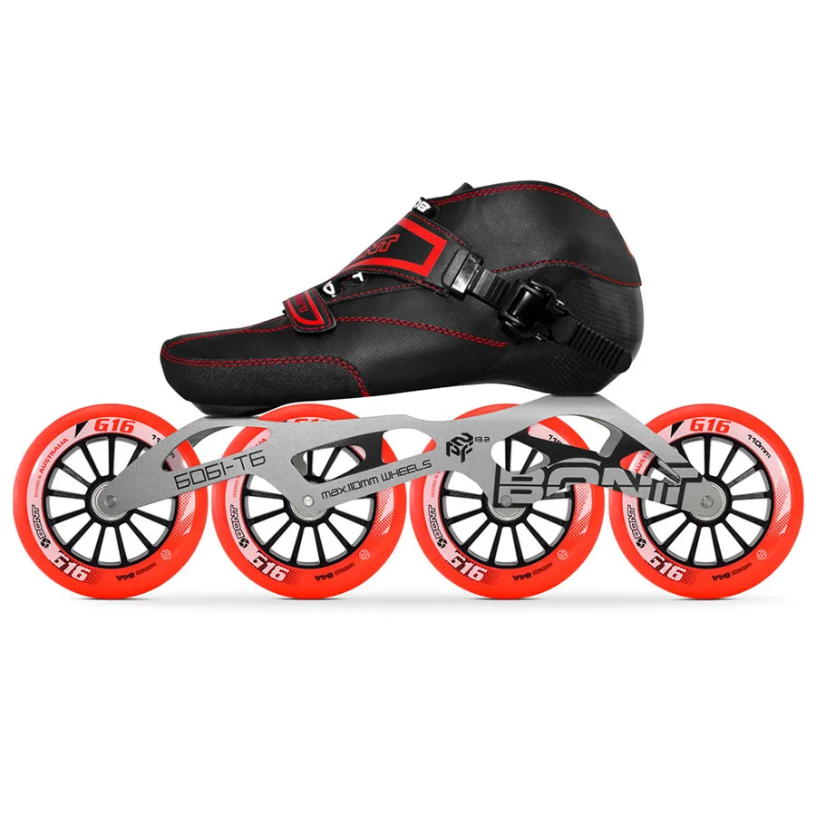100% الأصلي بونت إندورو 2PT سرعة حذاء تزلج بعجلات Heatmoldable ألياف الكربون التمهيد 6061 الإطار 4*90/100/110 مللي متر G16 عجلات Patines
