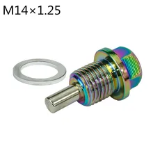 Bouchon de vidange d'huile magnétique Neo Chrome M14 * P1.25MM, bouchon de vidange d'huile pour tous les véhicules avec filetage M14 * 1.25MM