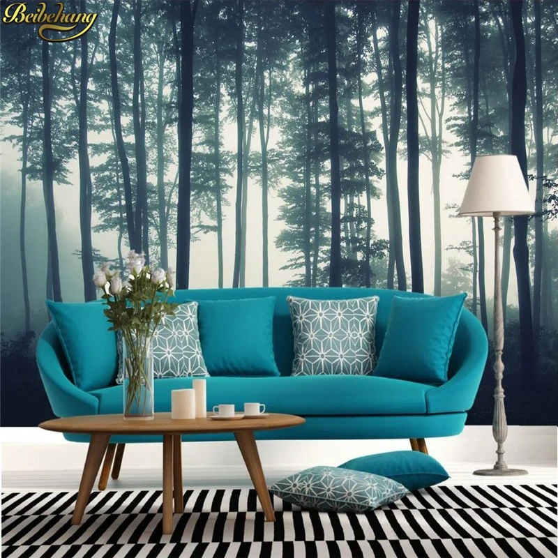 beibehang Custom 3d Nordic Misty Forest mural wall paper landscape TV background sofa bedroom photo wallpaper for wall painting beibehang Custom 3d Nordic Misty Forest mural wall paper landscape TV background sofa bedroom photo wallpaper for wall painting