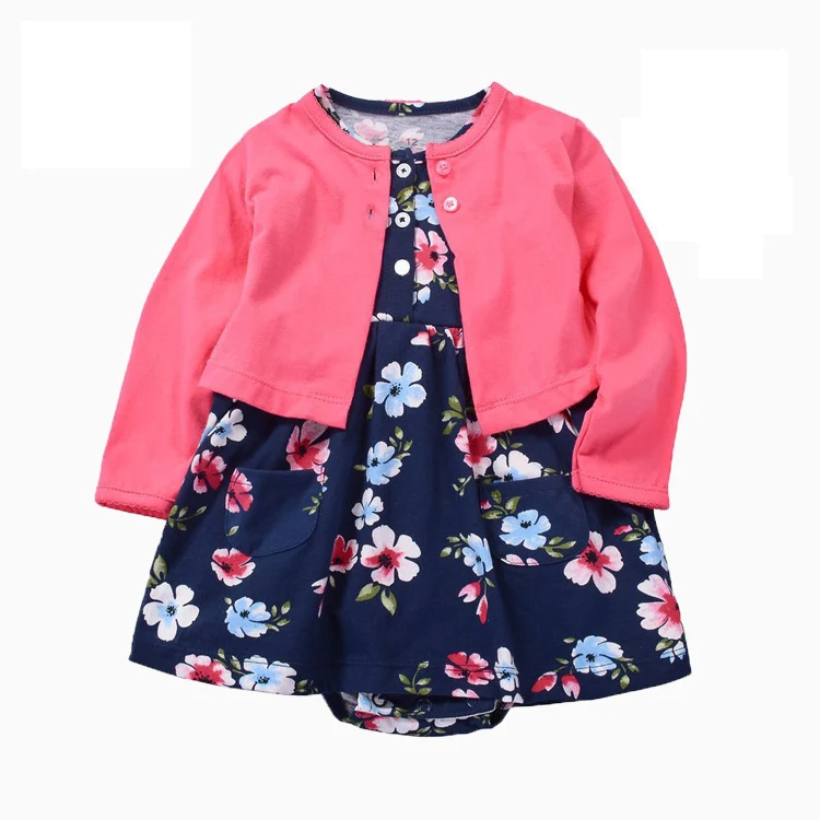 

Newborn Infant Baby Girls Clothes Toddler Dresses Babe Girl Cardigan Bodysuit Dress 2019 Spring Summer Baby Girl Clothing Outfit