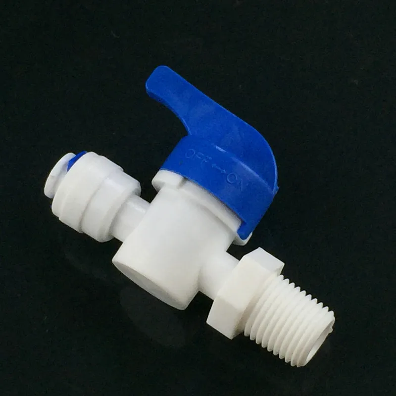 10ชิ้น/ล็อตพลาสติกวาล์ว1/4 "ด้ายภายนอก1/4" Quick Connect ID6.35mm