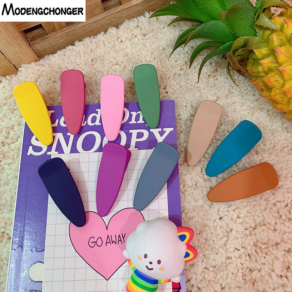 

2pcs For Women Colors Candy Simple Barrette BB Clips Girls Water Drop Hairpins Styling Tool Frosted Hair Jewelry Accessories