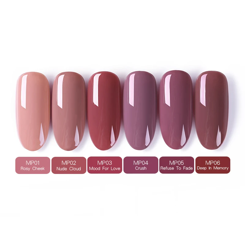 BORN PRETTY Millennial Pink Gel Series Pure Nail Color Nail Gel Polish 6ml Soak Off UV Lacquer Varn