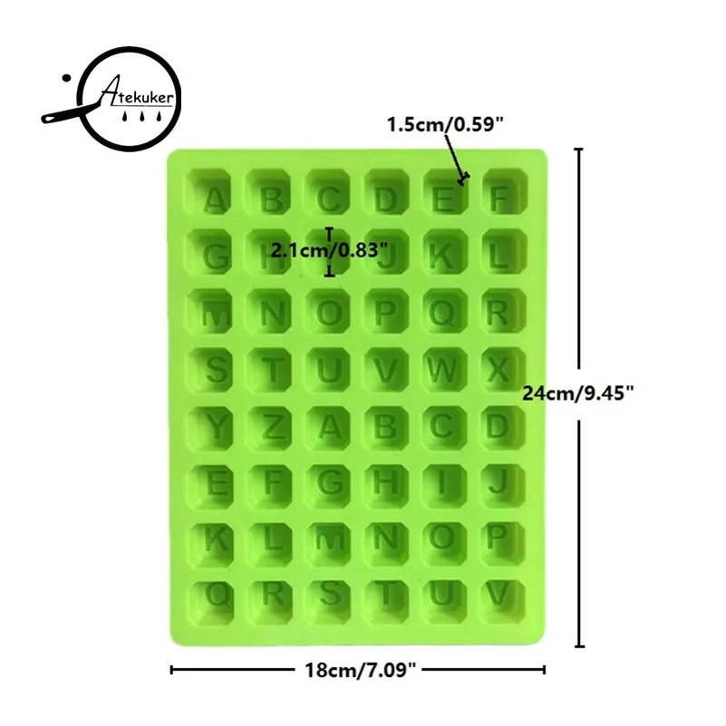Atekuker алфавит, силиконовая форма для шоколада, сделай сам, лоток для льда, формы для мыла, силиконовая форма для конфет, украшение конфет, тортов