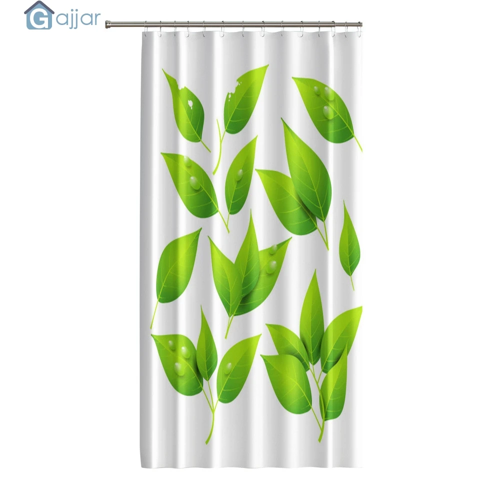 GAJJAR HOT Waterproof Polyester Fabric Beach Printing & 12 Hooks Bathroom 180x180cmShower Curtain  Romantic Marine Style 18Oct23