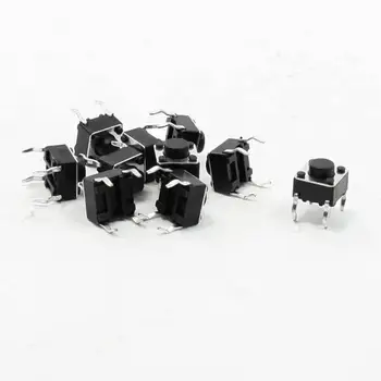 

50pcs 6x6x5mm Round Pushbutton 4-Pins DIP PCB Momentary Tact Tactile Switch