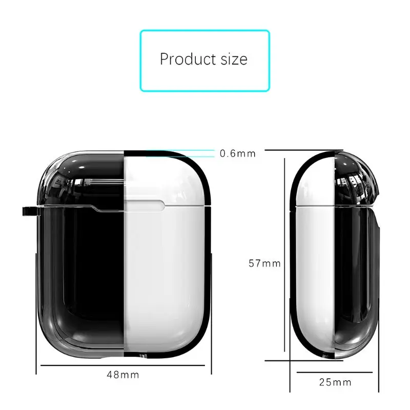 

Soft TPU Screen Shell Anti-Fall Shockproof Earphone Protective Cover Case Holder for Apple Airpods Bluetooth Headset qiang