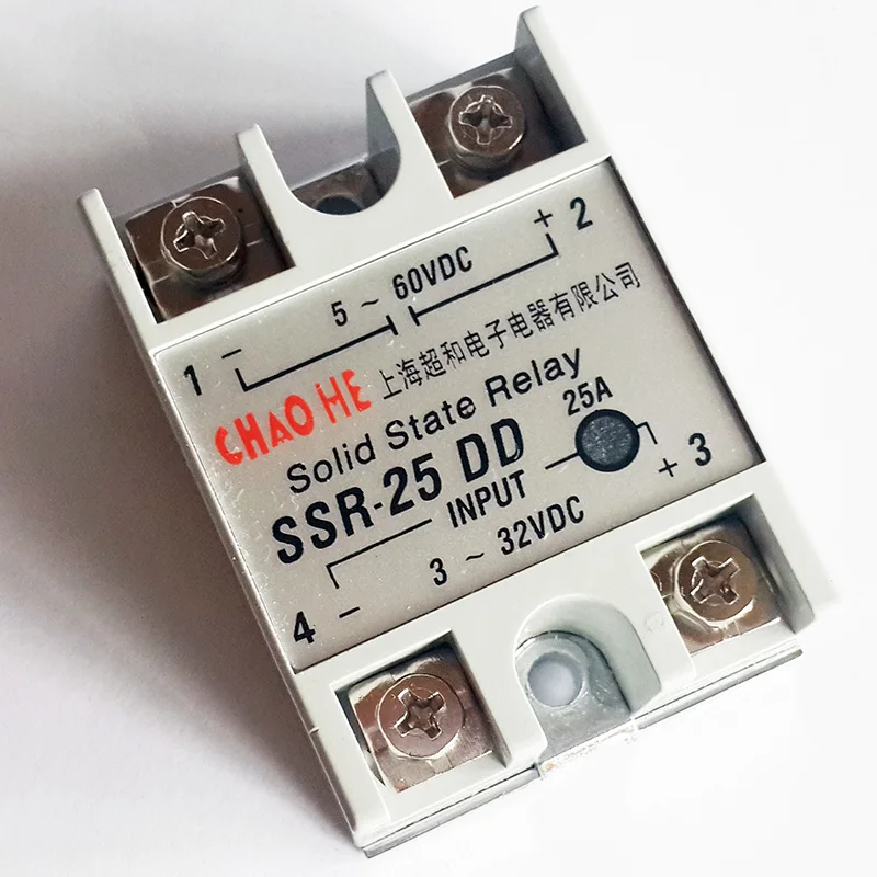 Твердотельное реле SSR от 3-32VDC до 5-60VDC 25A контрольный ток 5-20mA | Обустройство дома