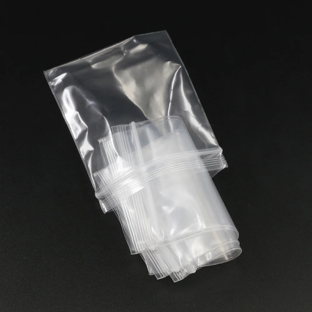 30-100pcs/pack 4*6/5*7/6*8/7*10 Bulk Thick Jewelry Packaging Pack Zipped Lock Reclosable Plastic Clear Poly Bag Gift