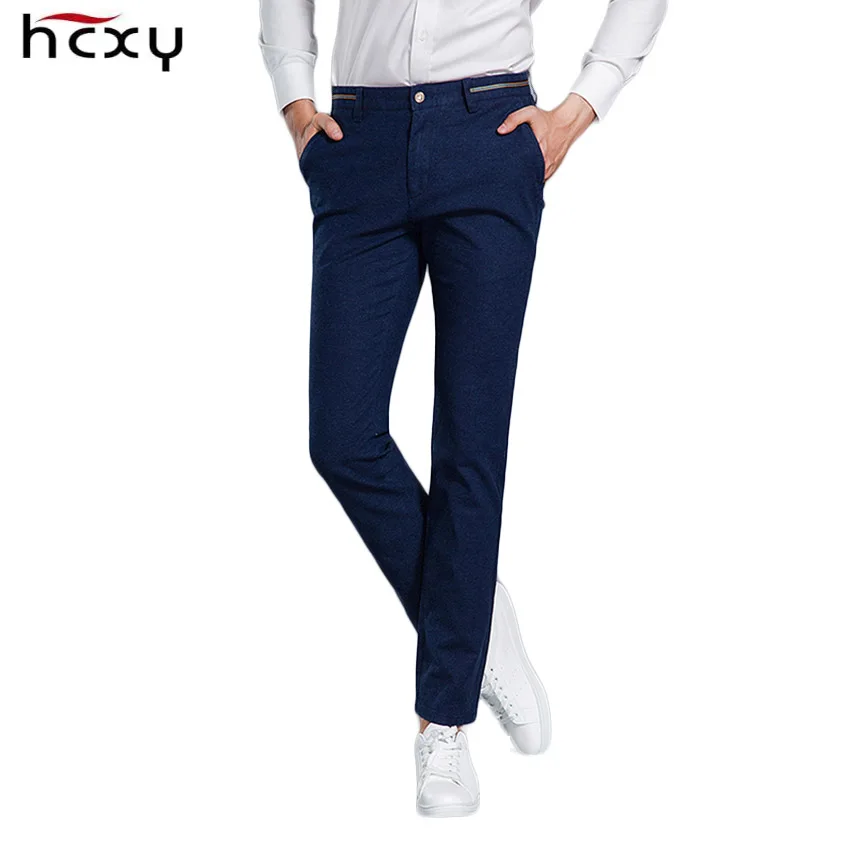 HCYX, дизайн, высокое качество, высококлассные мужские повседневные штаны, мужские хлопковые облегающие мужские штаны, модные, плюс размер