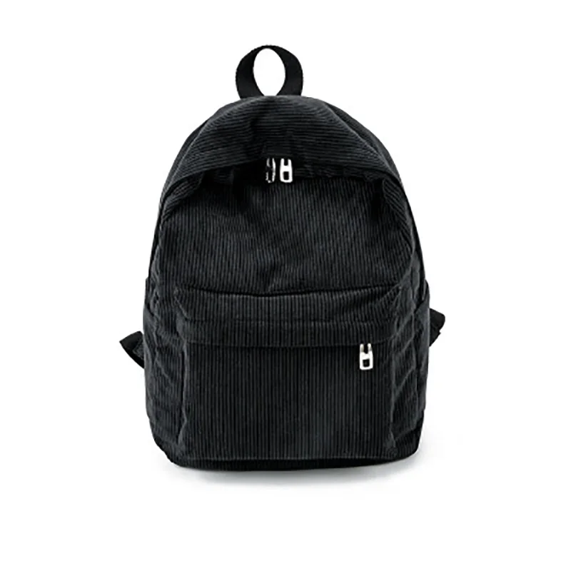 Aosbos женский рюкзак из мягкой ткани, Вельветовая школьная сумка для девочек-подростков, модные повседневные школьные рюкзаки для студентов, сумка для ноутбука - Цвет: Black1